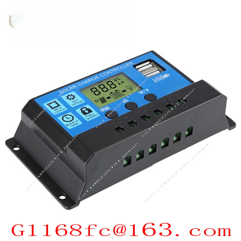 Charge Controller Solar - PWM-Solarladeregler mit LCD, Dual-USB-5V-Ausgang, Solarpanels, Teile