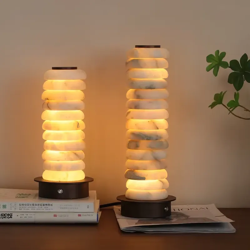 Solar Lamp - Hochwertige Designer-Schreibtischlampe aus spanischem Marmor, kreative
