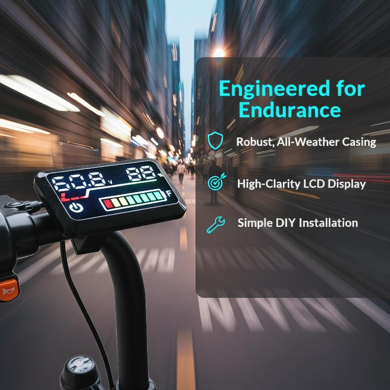 Energy Monitor Meter - Präzisions-Voltmeter, digitale Batteriestandsanzeige, 48V-72V, Leistungsanzeige für