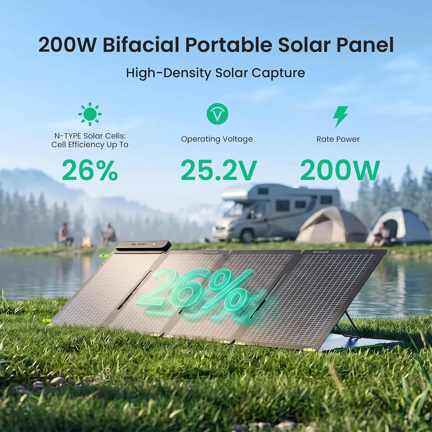 200W Bifaziales Tragbares Sola – Solar Panel 200W Bewertung und Preis